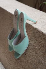 Load image into Gallery viewer, Peeptoe Heels in SEAFOAM