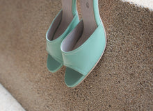 Load image into Gallery viewer, Peeptoe Heels in SEAFOAM