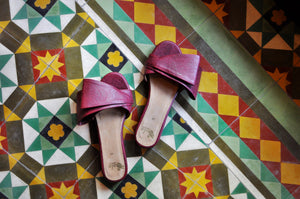 Sala Chaussures Atalanta Slides in Oxblood